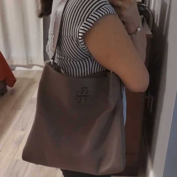 Tory Burch Taupe McGraw Hobo - Picture 9 of 9